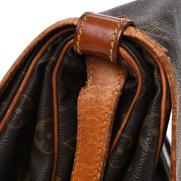 LOUIS VUITTON Monogram Saumur 35 Cross body bag Vintage 1990 Made in France GUC - Picture 7 of 14